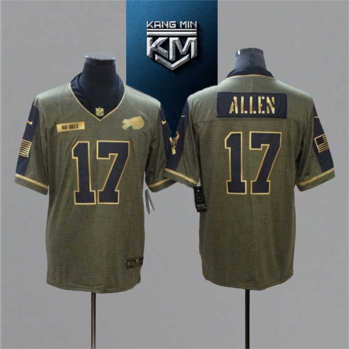 2021 Bills 17 ALLEN NFL Jersey S-XXL Tribute Gold Edition