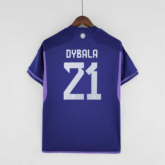 Fans Version 2022 World Cup Argentina DYBALA 21 Away Purple Soccer Jersey