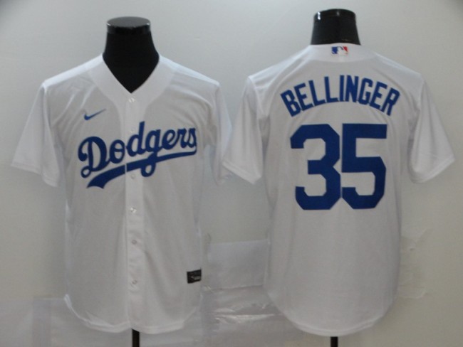 Los Angeles Dodgers 35 BELLINGER White 2020 Cool Base Jersey
