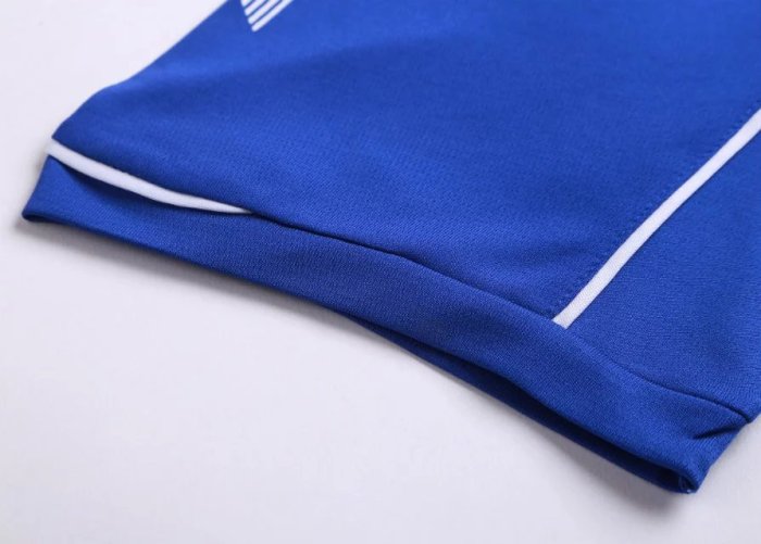 #306 Blue Adult Soccer Training Uniform Jersey and Shorts with pocket