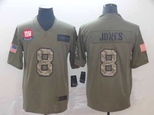 New York Giants 8 Daniel Jones 2019 Olive Camo Salute To Service Limited Jersey