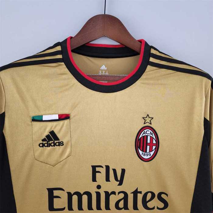 Retro Jersey 2013-2014 AC Milan 3rd Away Gold Soccer Jersey Vintage Football Shirt