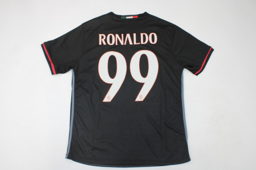 with Serie A+Trophy 7 Patch Retro AC Maillot 2016-2017 AC Milan RONALDO 99 Home Soccer Jersey