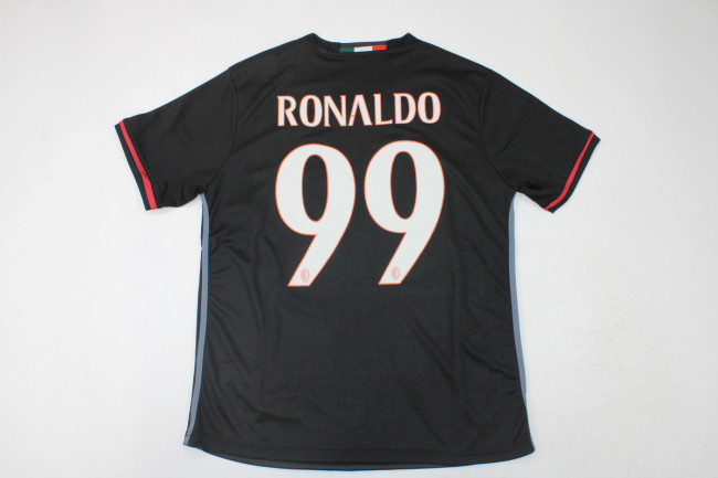 with Serie A+Trophy 7 Patch Retro AC Maillot 2016-2017 AC Milan RONALDO 99 Home Soccer Jersey