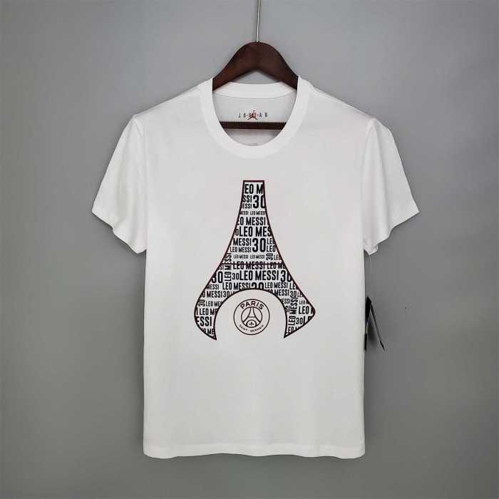 K00052 PSG White MESSI 30 Soccer T-shirt