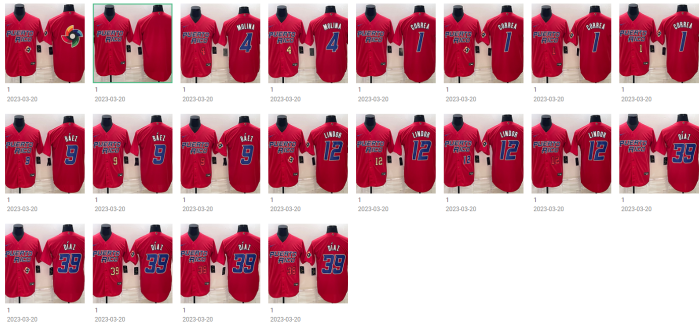 2023 World Cup Puerto Rico MLB Jersey Red Baseball Jersey MOLINA CORREA DIAZ LINDOR BAEZ Jersey