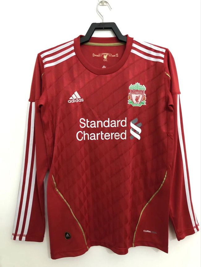 Retro Jersey Long Sleeve 2010-2012 Liverpool Home Soccer Jersey Vintage Football Shirt