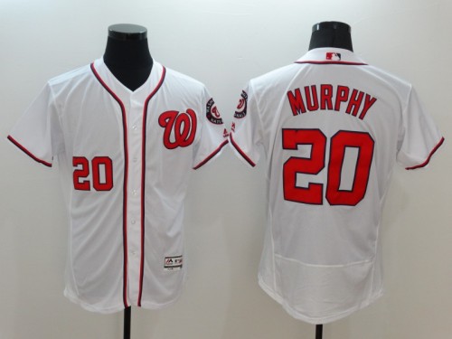 Washington Nationals 20 MURPHY White MLB Jersey