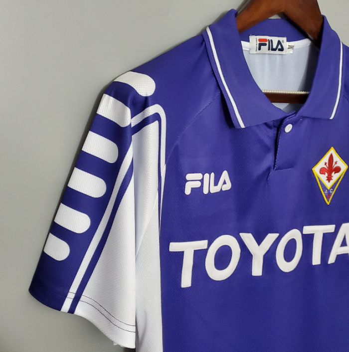 Retro Jersey 1999-2000 Fiorentina Home Soccer Jersey Vintage Football Shirt