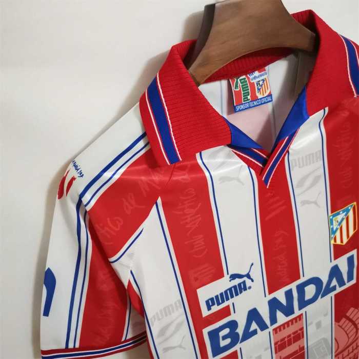 Retro Jersey 1996-1997 Atletico Madrid Home Soccer Jersey Vintage Football Shirt