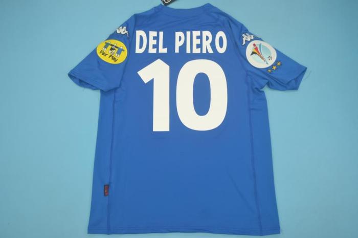 with Patch Retro Jersey 2000 Italy 10 DEL PIERO Home Soccer Jersey