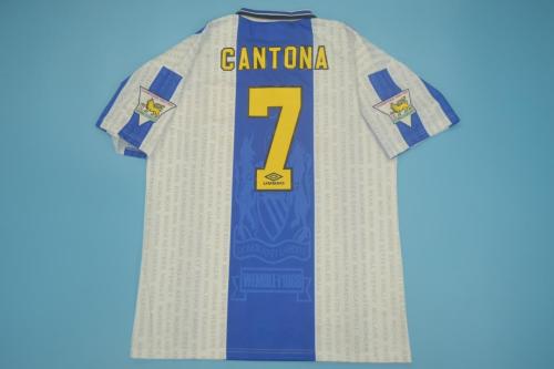 with EPL Patch Retro Jersey 1994-1996 Manchester United CANTONA 7 Away Soccer Jersey