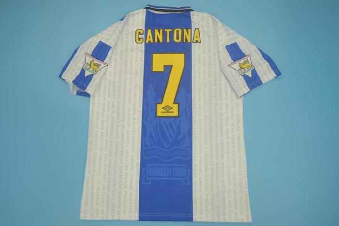 with EPL Patch Retro Jersey 1994-1996 Manchester United CANTONA 7 Away Soccer Jersey