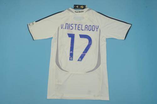 with UCL Patches Retro Jersey 2006-2007 Real Madrid v.NISTELROOY 17 Home Soccer Jersey