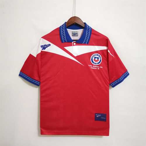 with Front Lettering Retro Jersey 1998 Chile Home Soccer Jersey Vintage Football Shirt