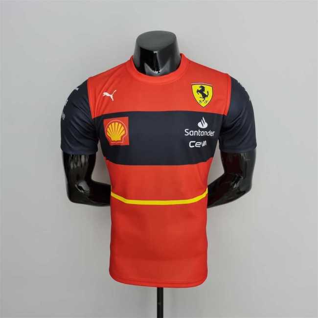 2022 F1 Formula One; Ferrari racing suit crew neck red 55 Racing Jersey