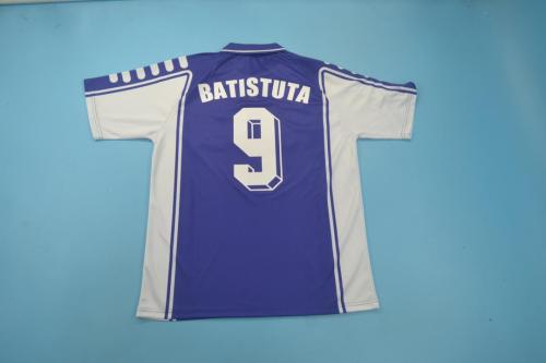 Retro Jersey 1999-2000 Fiorentina 9 BATISTUTA Home Soccer Jersey Vintage Football Shirt