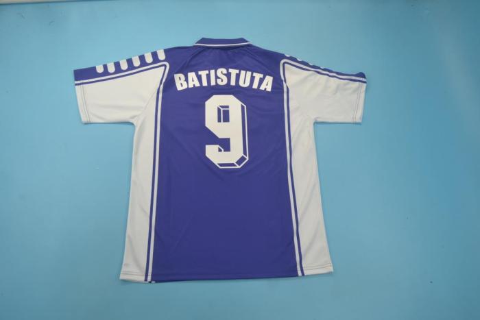 Retro Jersey 1999-2000 Fiorentina 9 BATISTUTA Home Soccer Jersey Vintage Football Shirt