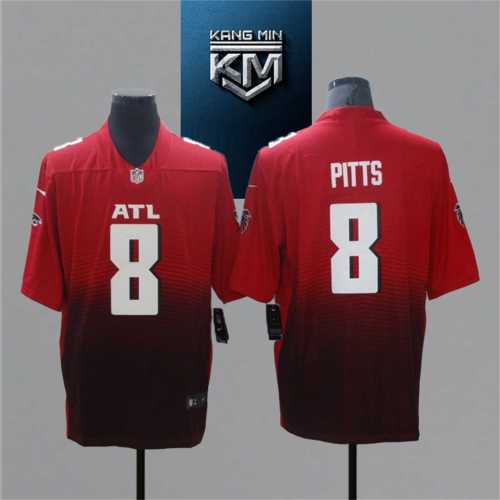 2021 Falcons 8 PITTS Red NFL Jersey S-XXL White Font