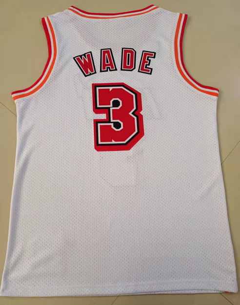 Miami Heat 3 Wade White NBA Jersey