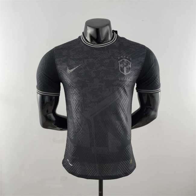 Player Version 2022 Brazil all black Soccer Jersey