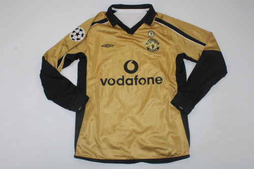 with UCL Patch Long Sleeve Retro Shirt 2000-2001 Manchester United Reversible Model Soccer Jersey