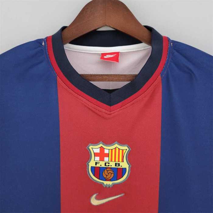 Retro Jersey 1998-1999 Barcelona Home Soccer Jersey Vintage Football Shirt