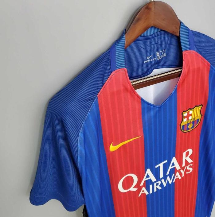 Retro Jersey 2016-2017 Barcelona Home Blue/Red Soccer Jersey Vintage Football Shirt