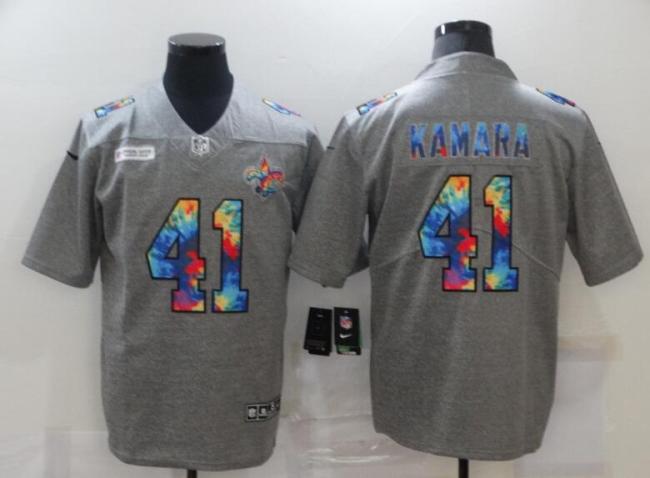 New Orleans Saints 41 KAMARA Grey Vapor Untouchable Rainbow Limited Jersey