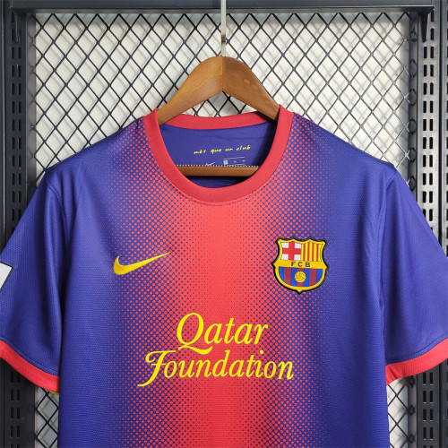 with LFP Patch Retro Shirt 2012-2013 Barcelona Home Vintage Soccer Jersey