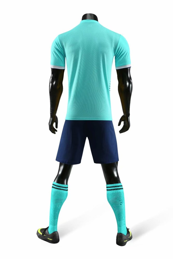 D8821 Light Blue Blank Soccer Training Jersey and Shorts