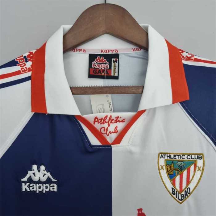 Retro Jersey 1997-1998 Athletic Bilbao Away Royal Blue/White Soccer Jersey