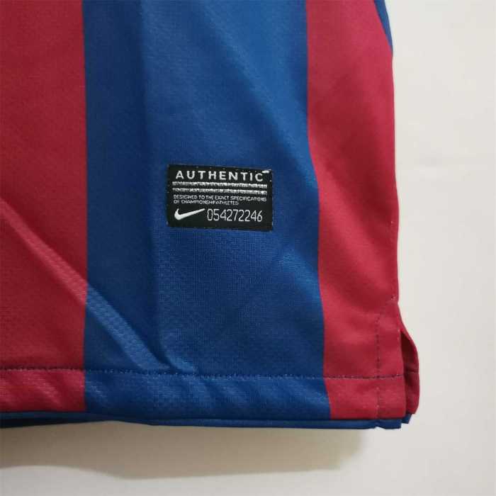 with Front Lettering+UCL Patch Retro Jersey 2010-2011 Barcelona Home Soccer Jersey