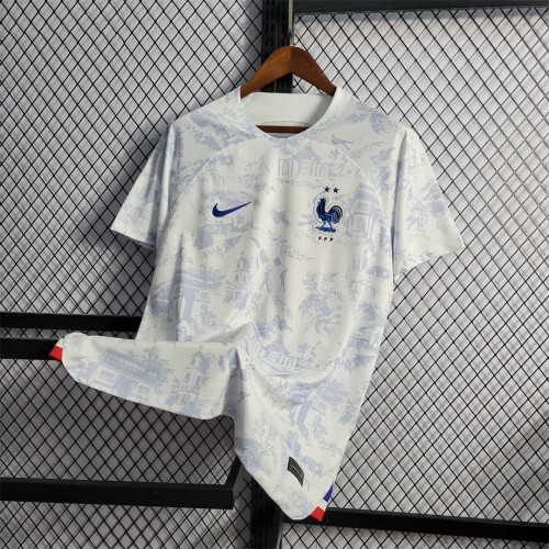 Retro Jersey 2022 France Away White Soccer Jersey Vintage Football Shirt