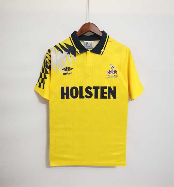 Retro Jersey 1992-1994 TOT KLINSMANN 18 Away Yellow Soccer Jersey Vintage Football Shirt