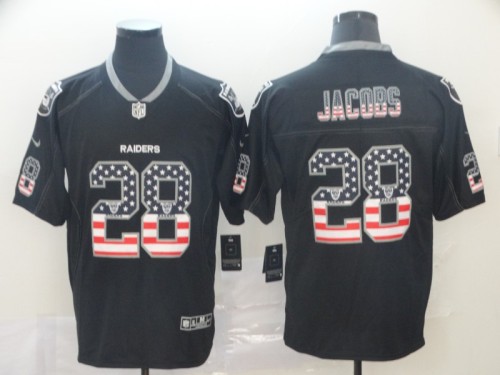 Oakland Raiders 28 Josh Jacobs Black USA Flash Fashion Limited Jersey