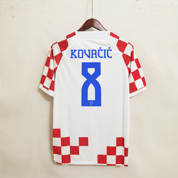 Fans Version 2022 World Cup Croatia KOVACIC 8 Home Soccer Jersey