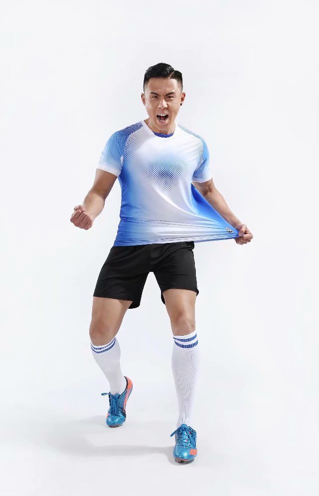 D8812 White Youth Set Adult Uniform Blank Soccer Training Jersey Shorts