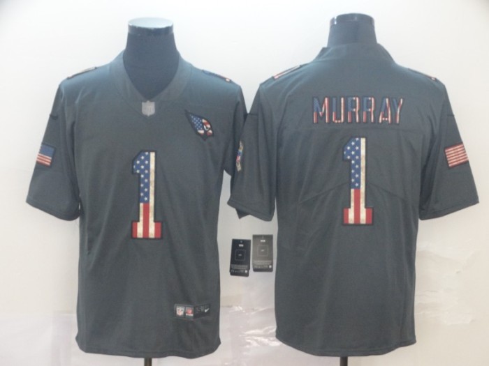 Arizona Cardinals 1 MURRAY 2019 Black Salute To Service USA Flag Fashion Limited Jersey