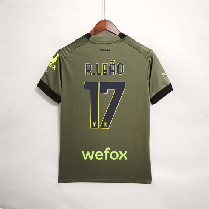 Retro Jersey 2022-2023 AC Milan R.LEAO 17 3rd Away Green Soccer Jersey