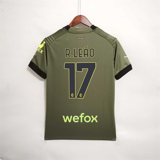 Retro Jersey 2022-2023 AC Milan R.LEAO 17 3rd Away Green Soccer Jersey