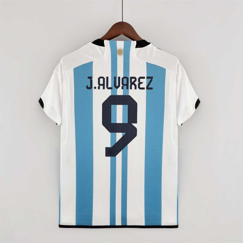 Fans Version 2022 World Cup Argentina J.ALVAREZ 9 Home Soccer Jersey