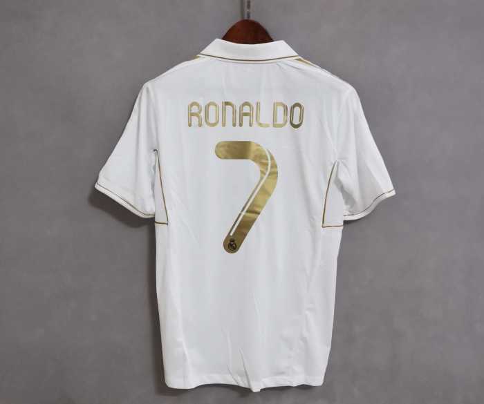 with UCL Patch Retro Jersey 2011-2012 Real Madrid RONALDO 7 Home Soccer Jersey