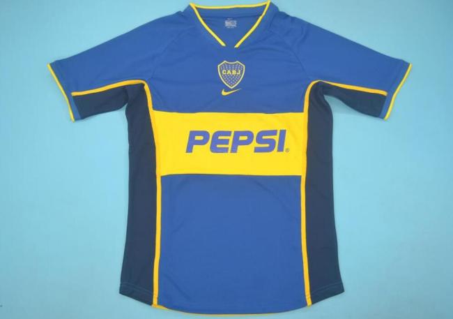 Retro Jersey 2002-2003 Boca Juniors Home Soccer Jersey Vintage Football Shirt