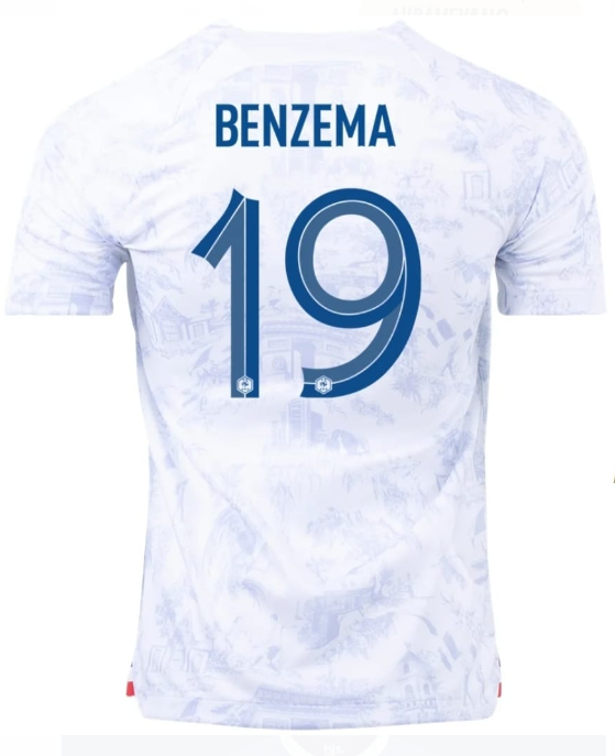 Retro Jersey 2022 France BENZEMA 19 Away Soccer Jersey