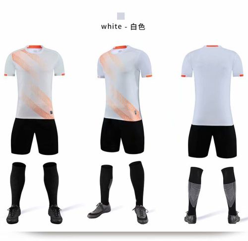 XBJKJW8827 White Tracking Suit  Adult Uniform Soccer Jersey Shorts