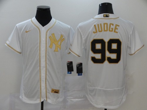 Retro Jersey New York Yankees 99 JUDGE White Gold MLB Jersey