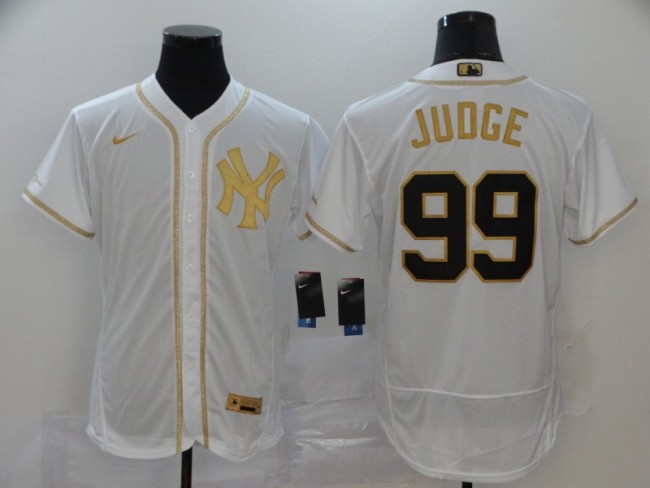 Retro Jersey New York Yankees 99 JUDGE White Gold MLB Jersey