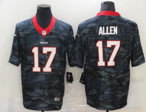 Buffalo Bills 17 ALLEN Black Camo 2020 Salute To Service Limited Jersey