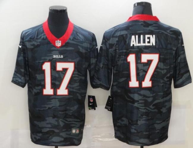 Buffalo Bills 17 ALLEN Black Camo 2020 Salute To Service Limited Jersey